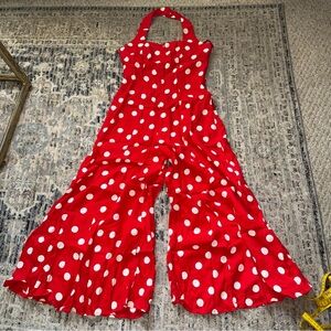 Vtg Geary Roark Kamisato Halter top Polka Dot jumpsuit 8